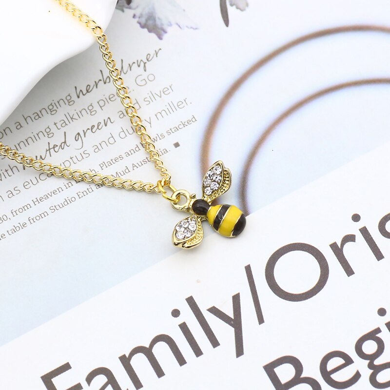 Beautiful Female Necklace with Bee Silhouette