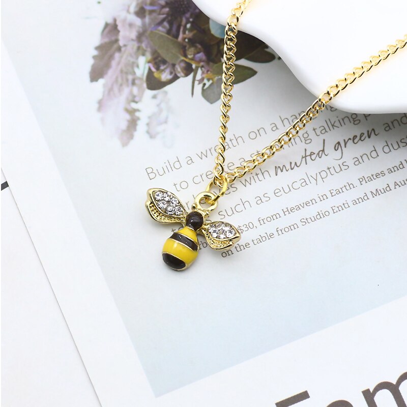 Beautiful Female Necklace with Bee Silhouette