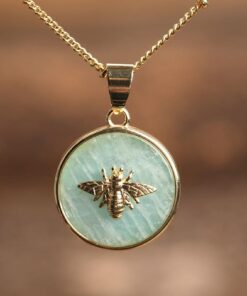 Nature's Beauty Labradorite & Amazonite Bee Bead Statement Necklace
