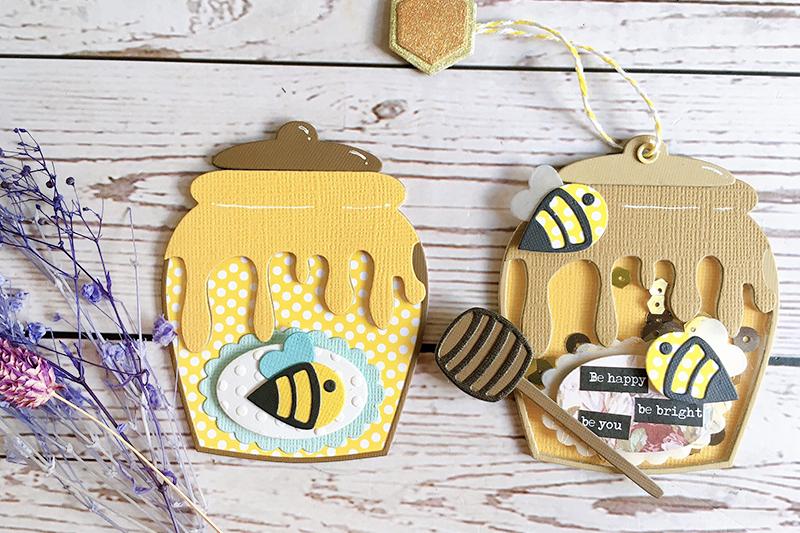 Honey Jar and Bee Metal Die for DIY Paper Decoration