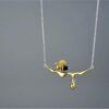 Handcrafted Bee Pendant with Honey Drip Necklace