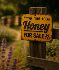 Retro Honey Sale Metal Sign